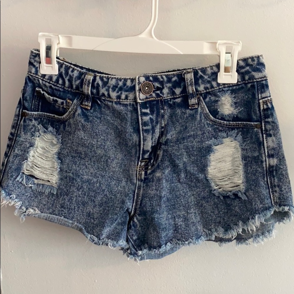 High waisted denim shorts
